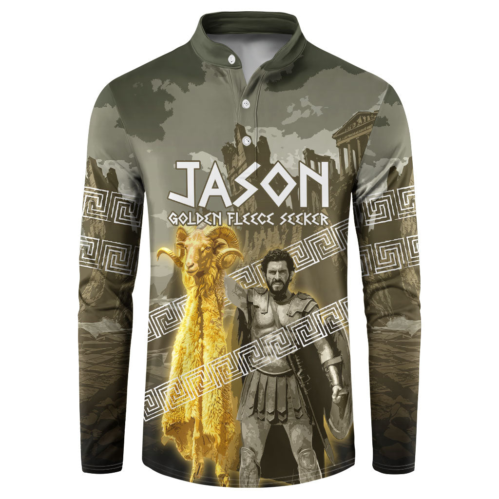 Jason Golden Fleece Seeker Button Sweatshirt Ancient Greek Mythology Heroic Warrior Dragon Battle