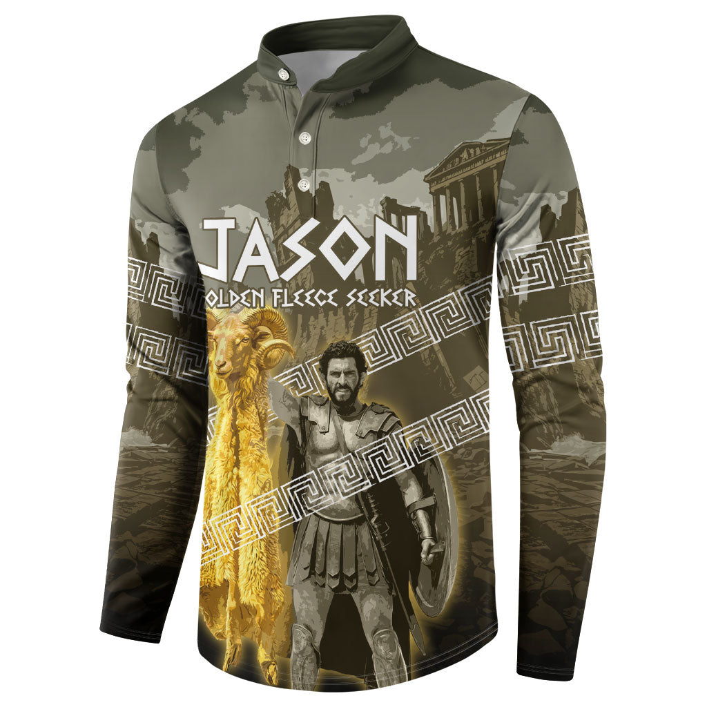 Jason Golden Fleece Seeker Button Sweatshirt Ancient Greek Mythology Heroic Warrior Dragon Battle