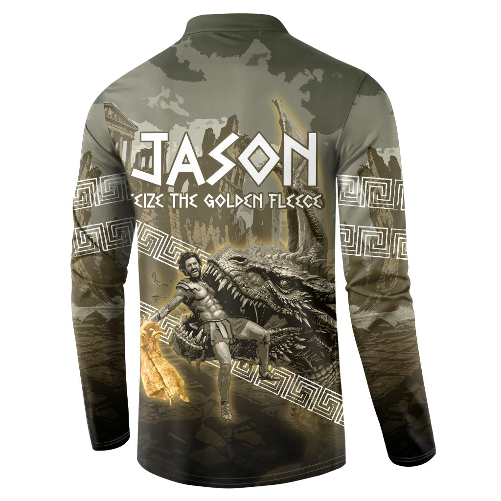 Jason Golden Fleece Seeker Button Sweatshirt Ancient Greek Mythology Heroic Warrior Dragon Battle