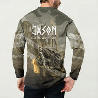 Jason Golden Fleece Seeker Button Sweatshirt Ancient Greek Mythology Heroic Warrior Dragon Battle