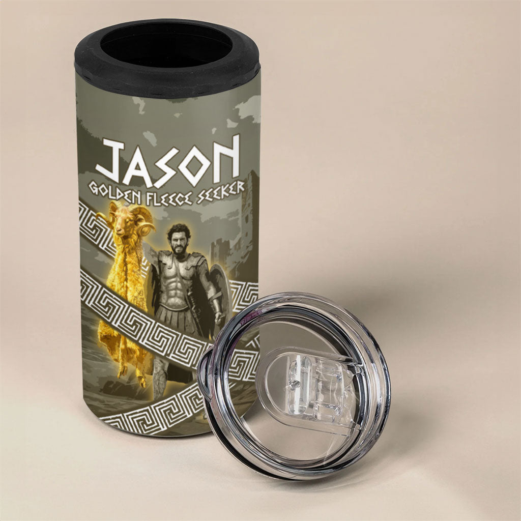 Jason Golden Fleece Seeker 4 in 1 Can Cooler Tumbler Ancient Greek Mythology Heroic Warrior Dragon Battle