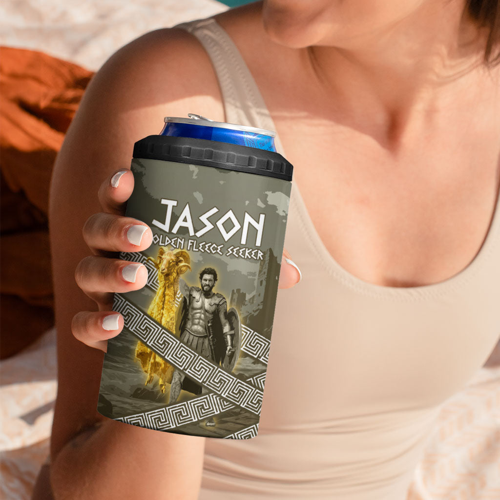 Jason Golden Fleece Seeker 4 in 1 Can Cooler Tumbler Ancient Greek Mythology Heroic Warrior Dragon Battle