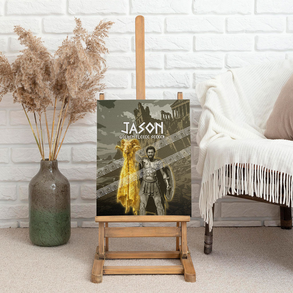 Jason Golden Fleece Seeker Canvas Wall Art Ancient Greek Mythology Heroic Warrior Dragon Battle