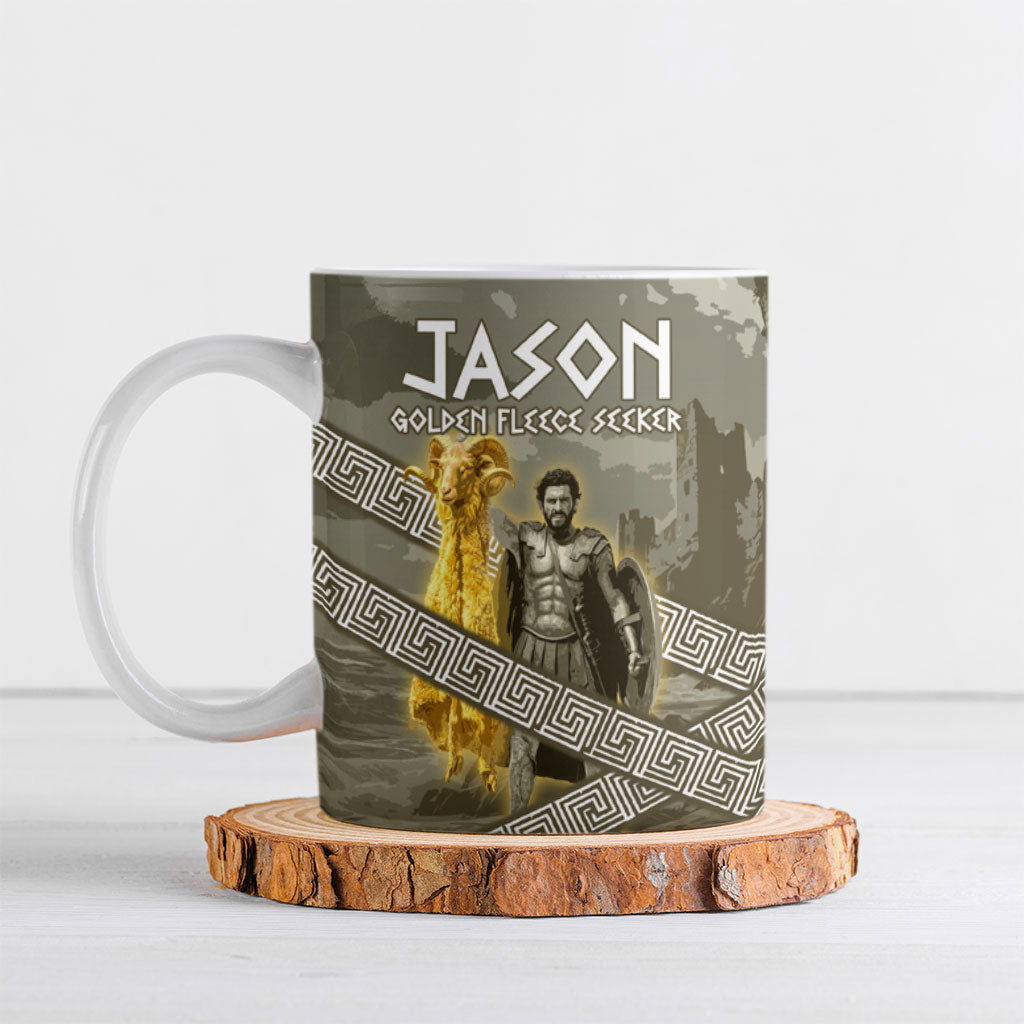 Jason Golden Fleece Seeker Ceramic Mug Ancient Greek Mythology Heroic Warrior Dragon Battle