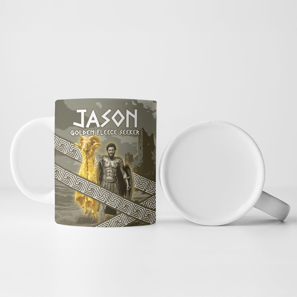 Jason Golden Fleece Seeker Ceramic Mug Ancient Greek Mythology Heroic Warrior Dragon Battle