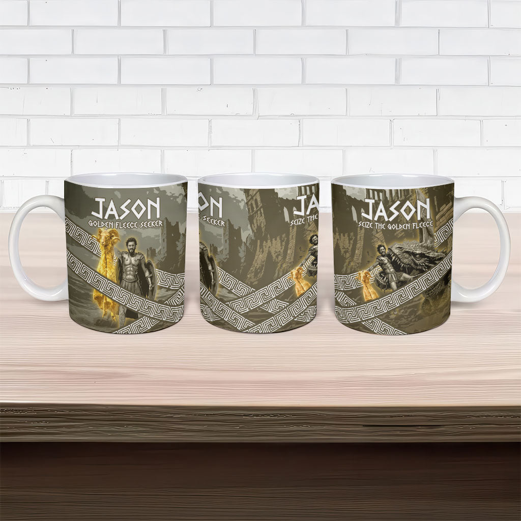 Jason Golden Fleece Seeker Ceramic Mug Ancient Greek Mythology Heroic Warrior Dragon Battle