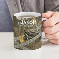 Jason Golden Fleece Seeker Ceramic Mug Ancient Greek Mythology Heroic Warrior Dragon Battle
