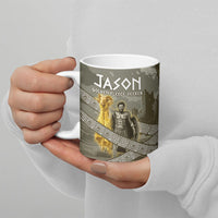 Jason Golden Fleece Seeker Ceramic Mug Ancient Greek Mythology Heroic Warrior Dragon Battle