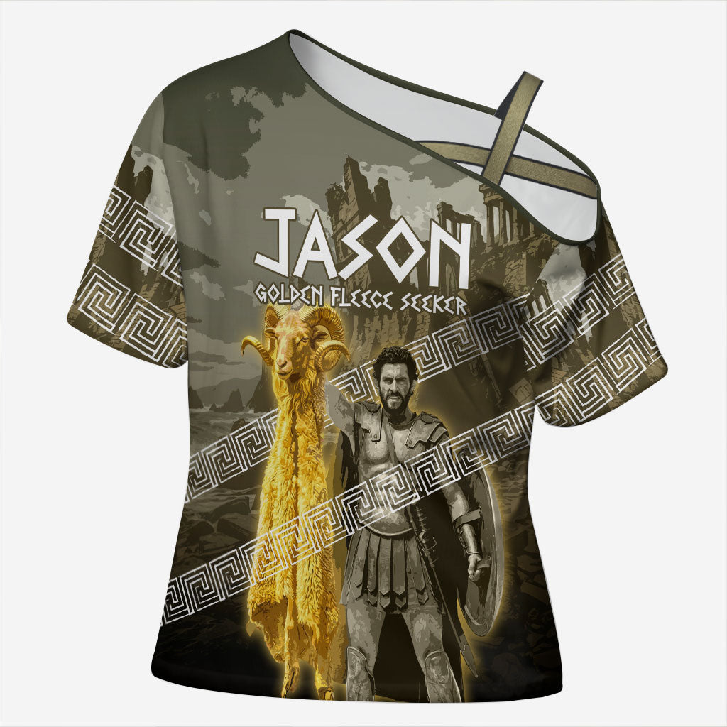 Jason Golden Fleece Seeker Cross Shoulder Shirt Ancient Greek Mythology Heroic Warrior Dragon Battle