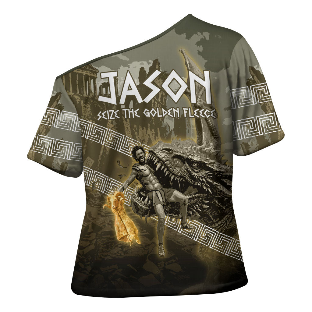 Jason Golden Fleece Seeker Cross Shoulder Shirt Ancient Greek Mythology Heroic Warrior Dragon Battle