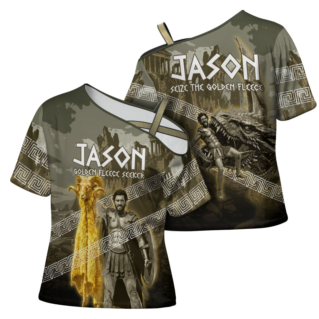 Jason Golden Fleece Seeker Cross Shoulder Shirt Ancient Greek Mythology Heroic Warrior Dragon Battle