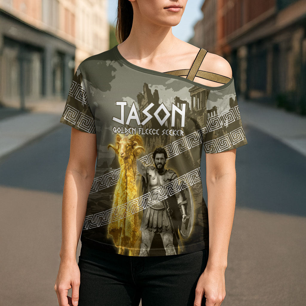 Jason Golden Fleece Seeker Cross Shoulder Shirt Ancient Greek Mythology Heroic Warrior Dragon Battle