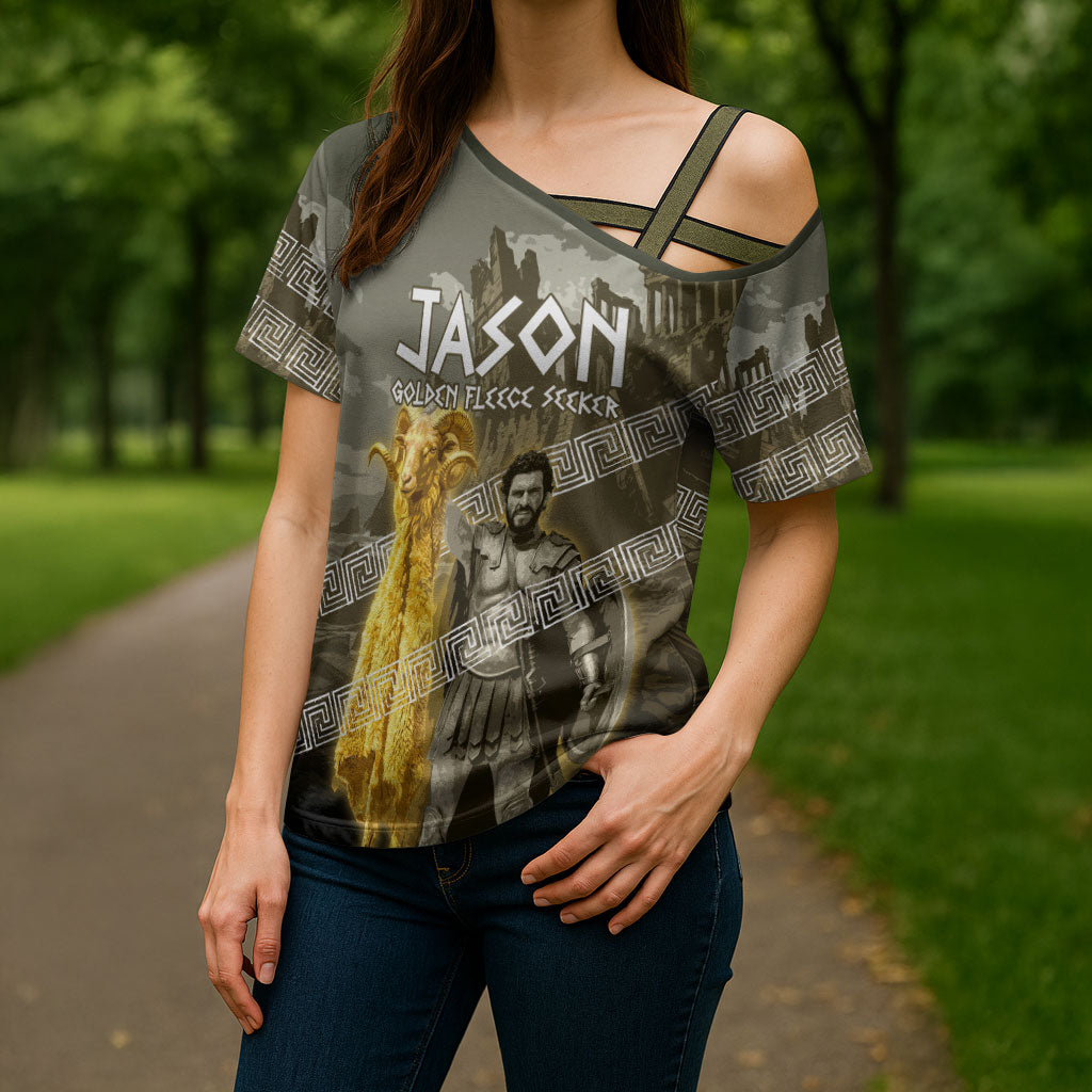 Jason Golden Fleece Seeker Cross Shoulder Shirt Ancient Greek Mythology Heroic Warrior Dragon Battle