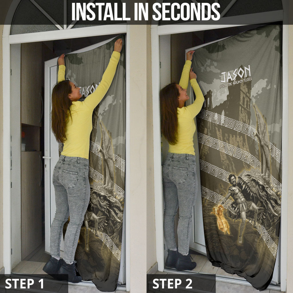 Jason Golden Fleece Seeker Door Cover Ancient Greek Mythology Heroic Warrior Dragon Battle