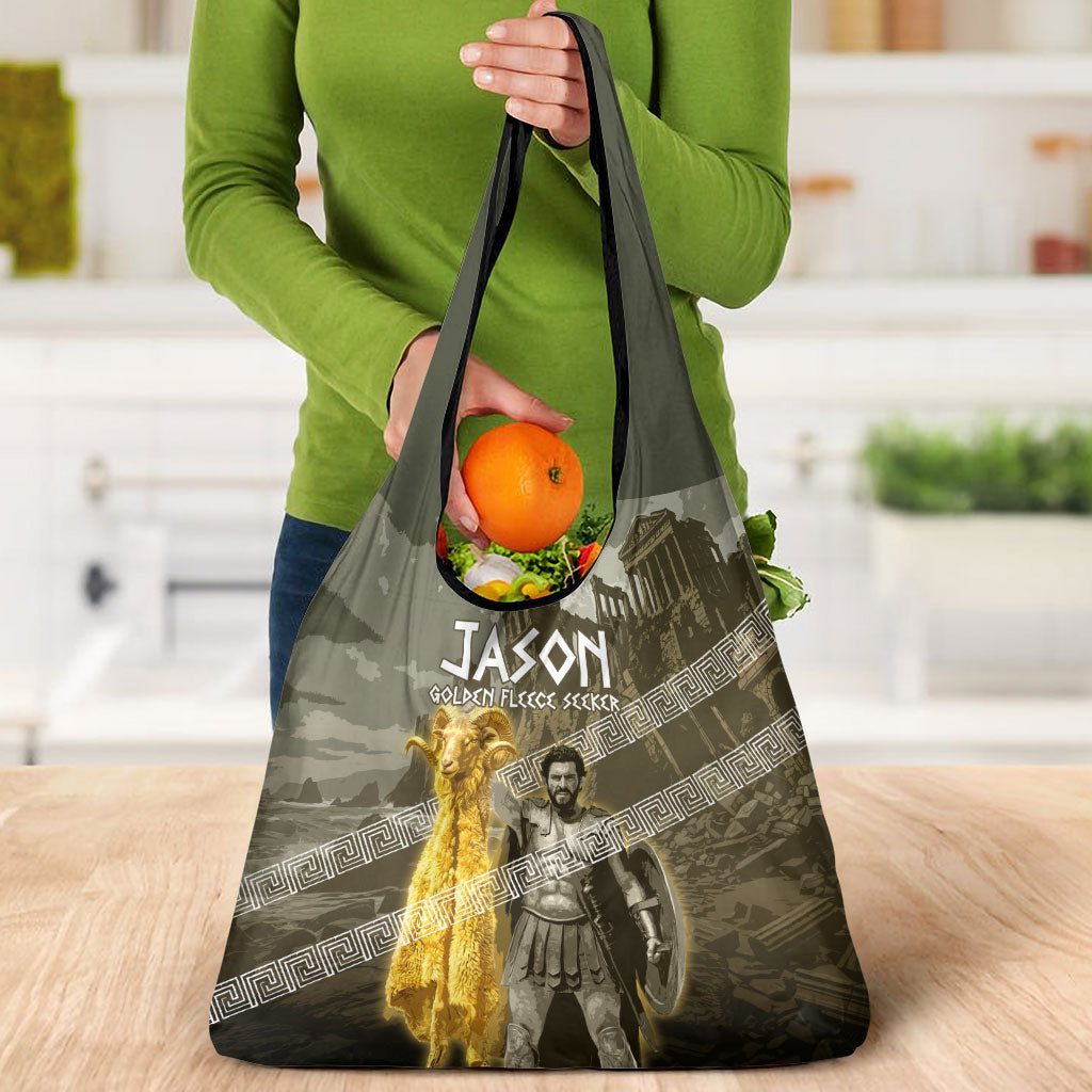 Jason Golden Fleece Seeker Grocery Bag Ancient Greek Mythology Heroic Warrior Dragon Battle
