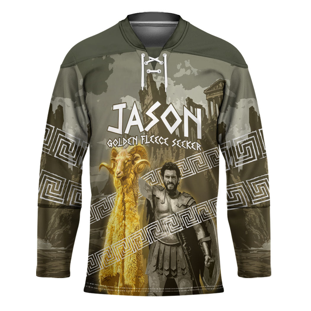 Jason Golden Fleece Seeker Hockey Jersey Ancient Greek Mythology Heroic Warrior Dragon Battle