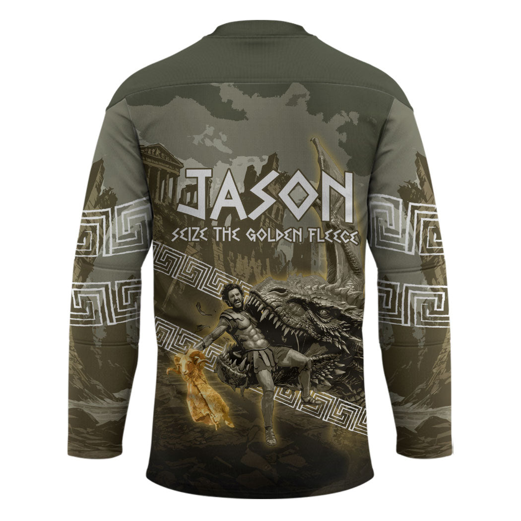 Jason Golden Fleece Seeker Hockey Jersey Ancient Greek Mythology Heroic Warrior Dragon Battle