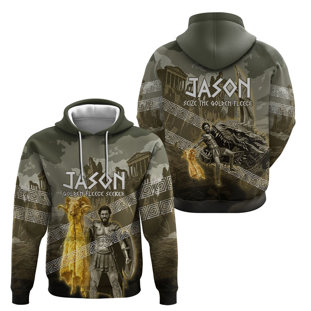 Jason Golden Fleece Seeker Hoodie Ancient Greek Mythology Heroic Warrior Dragon Battle