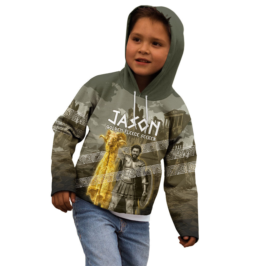 Jason Golden Fleece Seeker Kid Hoodie Ancient Greek Mythology Heroic Warrior Dragon Battle