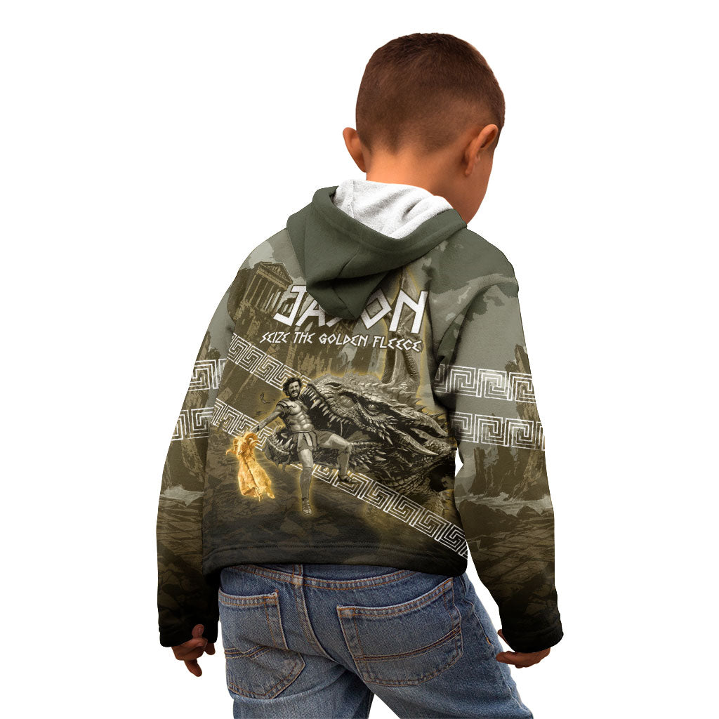 Jason Golden Fleece Seeker Kid Hoodie Ancient Greek Mythology Heroic Warrior Dragon Battle