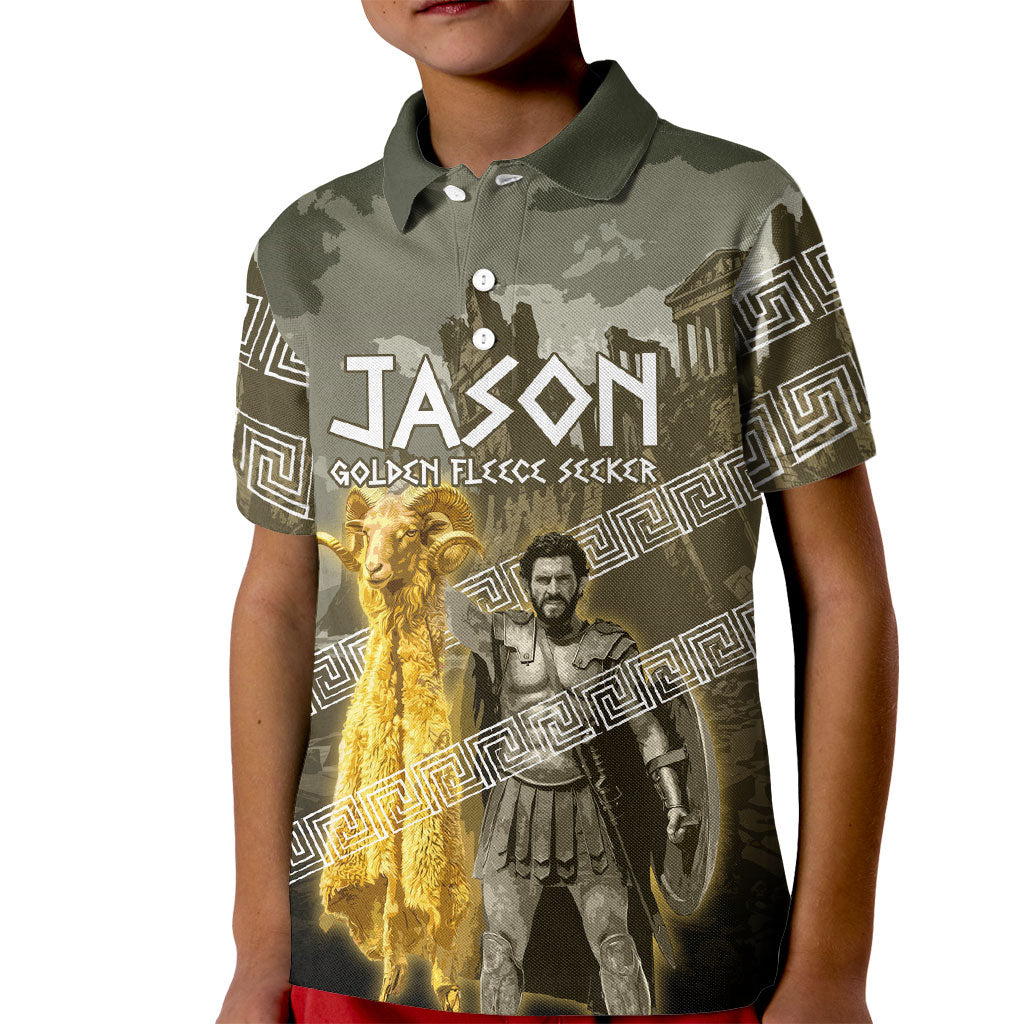 Jason Golden Fleece Seeker Kid Polo Shirt Ancient Greek Mythology Heroic Warrior Dragon Battle