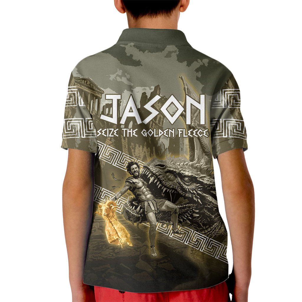 Jason Golden Fleece Seeker Kid Polo Shirt Ancient Greek Mythology Heroic Warrior Dragon Battle