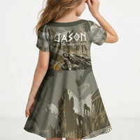 Jason Golden Fleece Seeker Kid Short Sleeve Dress Ancient Greek Mythology Heroic Warrior Dragon Battle