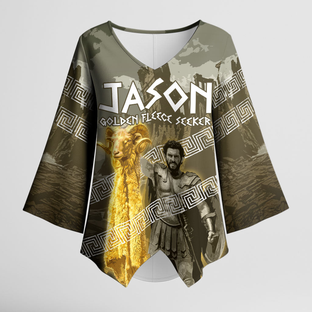 Jason Golden Fleece Seeker Kimono Sleeve Blouse Ancient Greek Mythology Heroic Warrior Dragon Battle