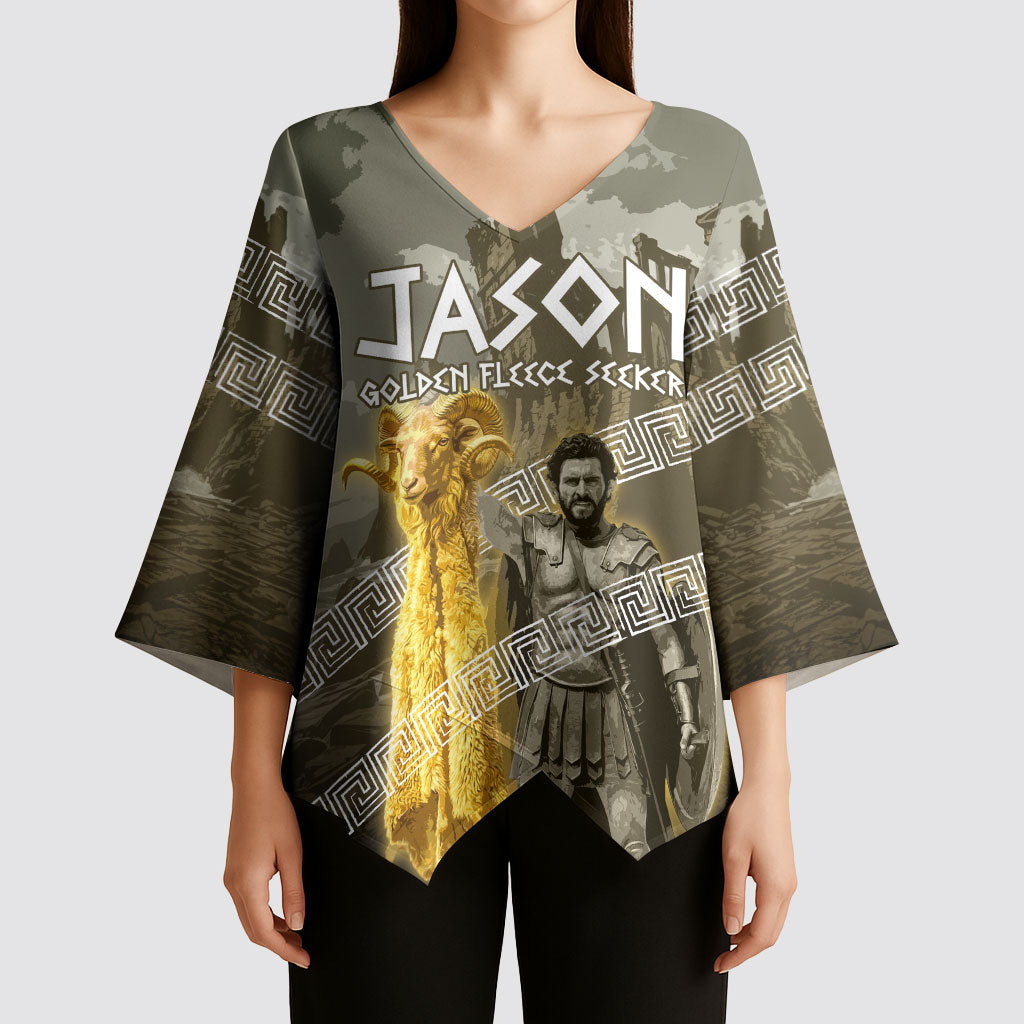 Jason Golden Fleece Seeker Kimono Sleeve Blouse Ancient Greek Mythology Heroic Warrior Dragon Battle