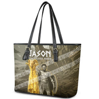 Jason Golden Fleece Seeker Leather Tote Bag Ancient Greek Mythology Heroic Warrior Dragon Battle