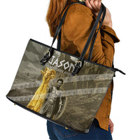 Jason Golden Fleece Seeker Leather Tote Bag Ancient Greek Mythology Heroic Warrior Dragon Battle