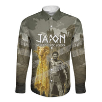 Jason Golden Fleece Seeker Long Sleeve Button Shirt Ancient Greek Mythology Heroic Warrior Dragon Battle