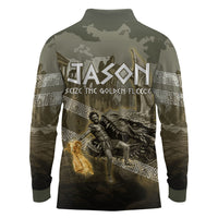 Jason Golden Fleece Seeker Long Sleeve Polo Shirt Ancient Greek Mythology Heroic Warrior Dragon Battle