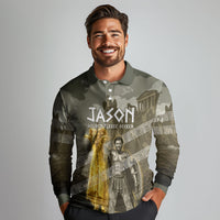Jason Golden Fleece Seeker Long Sleeve Polo Shirt Ancient Greek Mythology Heroic Warrior Dragon Battle