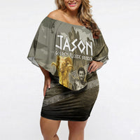 Jason Golden Fleece Seeker Off Shoulder Short Dress Ancient Greek Mythology Heroic Warrior Dragon Battle