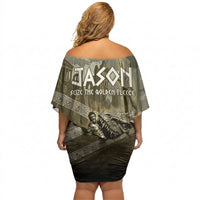 Jason Golden Fleece Seeker Off Shoulder Short Dress Ancient Greek Mythology Heroic Warrior Dragon Battle