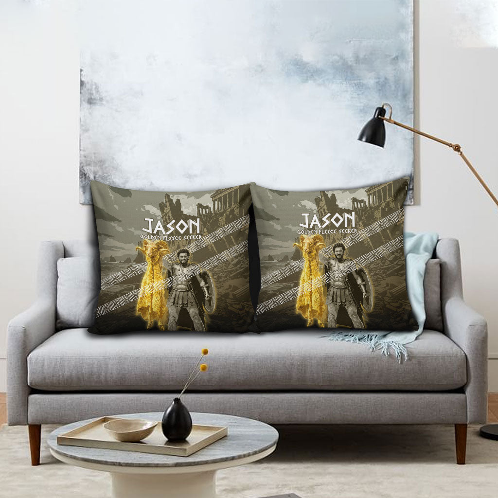 Jason Golden Fleece Seeker Pillow Cover Ancient Greek Mythology Heroic Warrior Dragon Battle