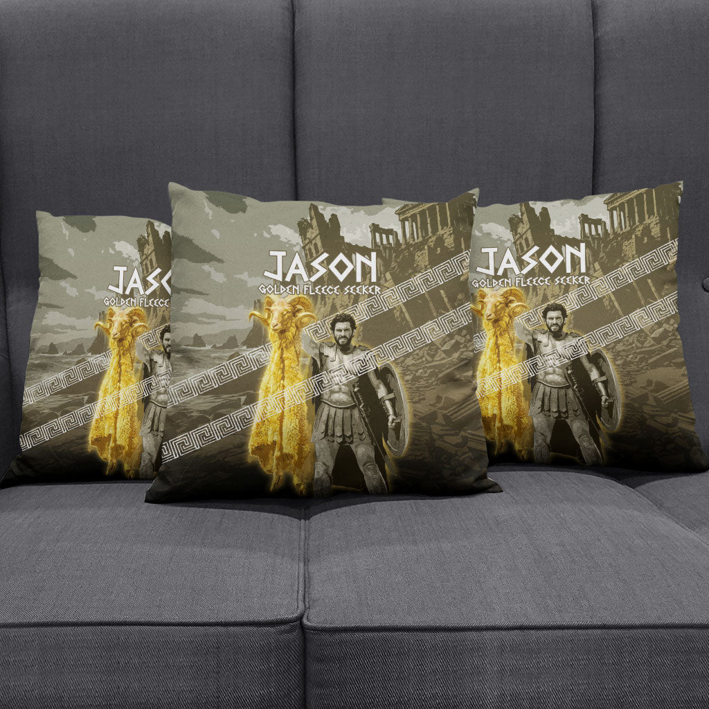 Jason Golden Fleece Seeker Pillow Cover Ancient Greek Mythology Heroic Warrior Dragon Battle