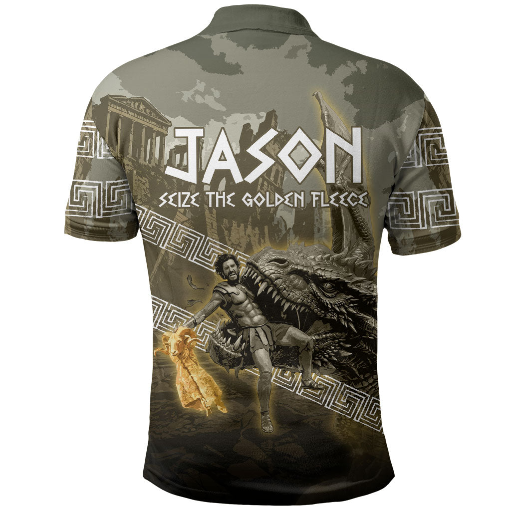 Jason Golden Fleece Seeker Polo Shirt Ancient Greek Mythology Heroic Warrior Dragon Battle