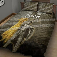 Jason Golden Fleece Seeker Quilt Bed Set Ancient Greek Mythology Heroic Warrior Dragon Battle