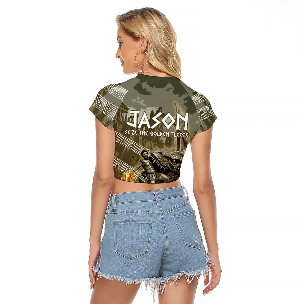 Jason Golden Fleece Seeker Raglan Cropped T Shirt Ancient Greek Mythology Heroic Warrior Dragon Battle