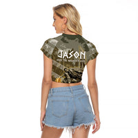Jason Golden Fleece Seeker Raglan Cropped T Shirt Ancient Greek Mythology Heroic Warrior Dragon Battle