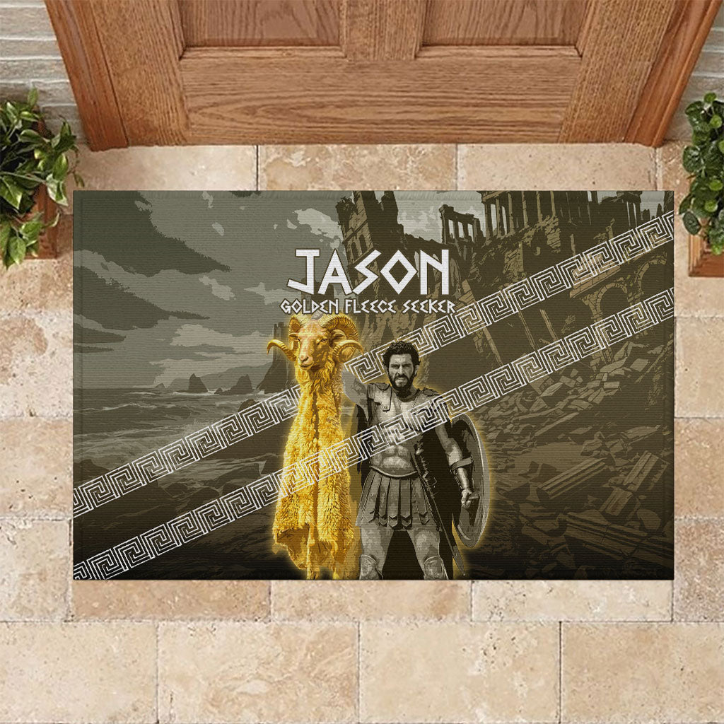 Jason Golden Fleece Seeker Rubber Doormat Ancient Greek Mythology Heroic Warrior Dragon Battle