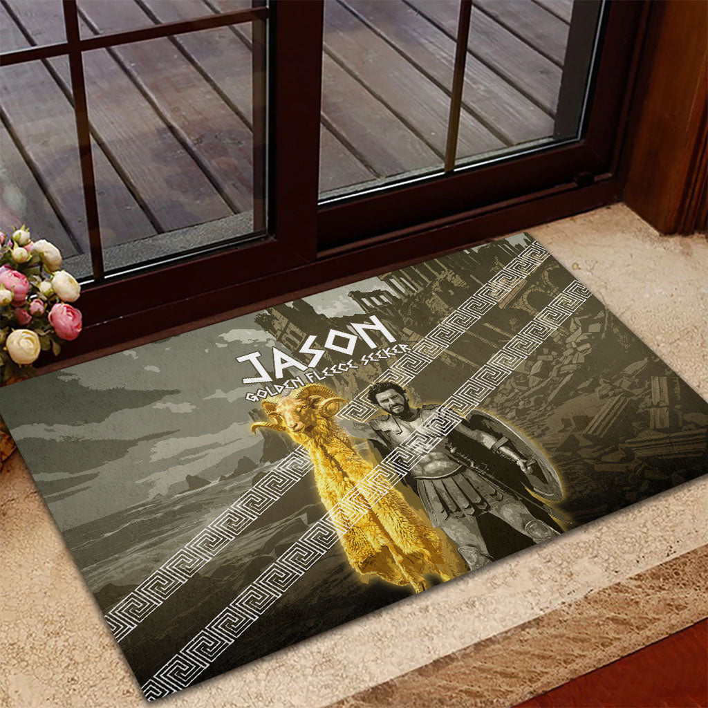 Jason Golden Fleece Seeker Rubber Doormat Ancient Greek Mythology Heroic Warrior Dragon Battle