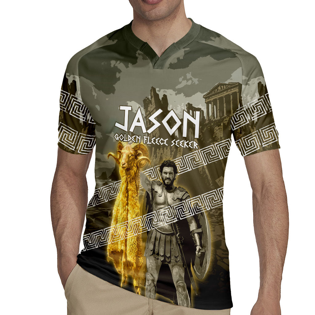 Jason Golden Fleece Seeker Rugby Jersey Ancient Greek Mythology Heroic Warrior Dragon Battle