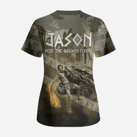 Jason Golden Fleece Seeker Scrub Top Ancient Greek Mythology Heroic Warrior Dragon Battle