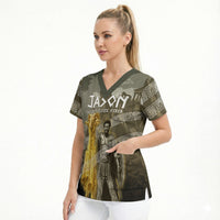 Jason Golden Fleece Seeker Scrub Top Ancient Greek Mythology Heroic Warrior Dragon Battle