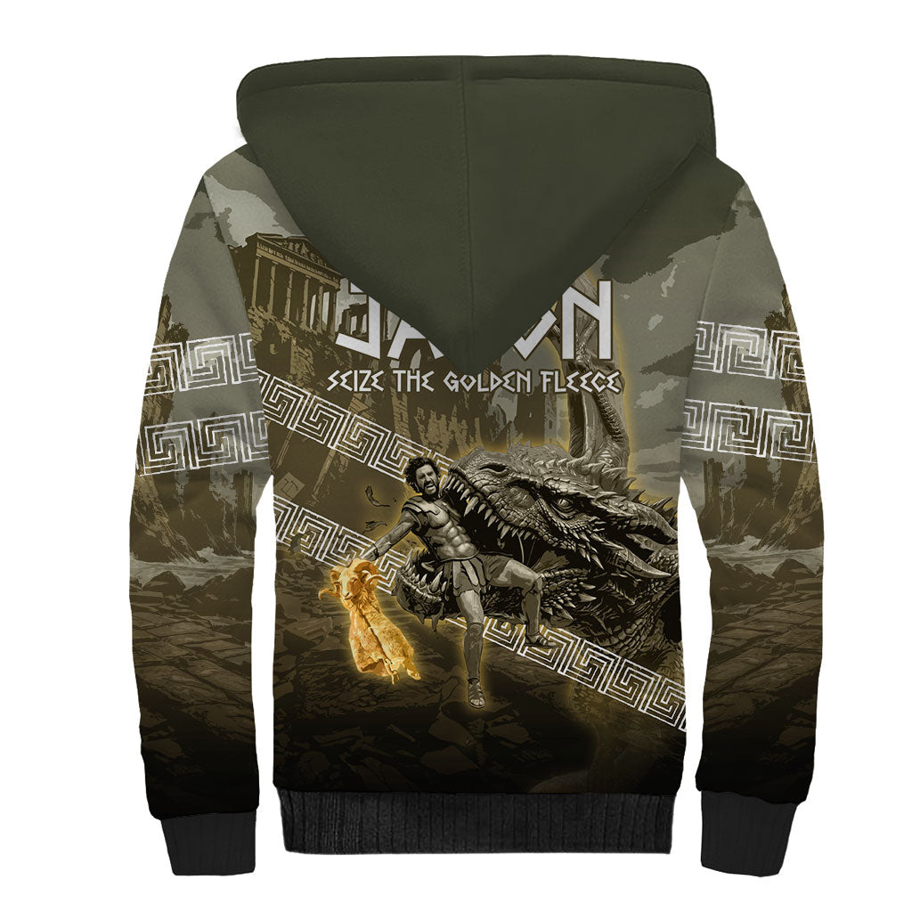 Jason Golden Fleece Seeker Sherpa Hoodie Ancient Greek Mythology Heroic Warrior Dragon Battle