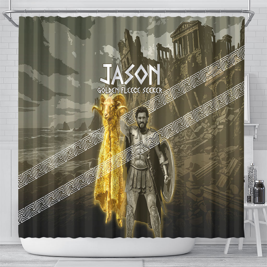 Jason Golden Fleece Seeker Shower Curtain Ancient Greek Mythology Heroic Warrior Dragon Battle