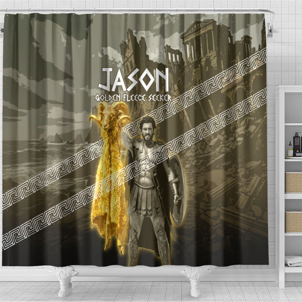 Jason Golden Fleece Seeker Shower Curtain Ancient Greek Mythology Heroic Warrior Dragon Battle